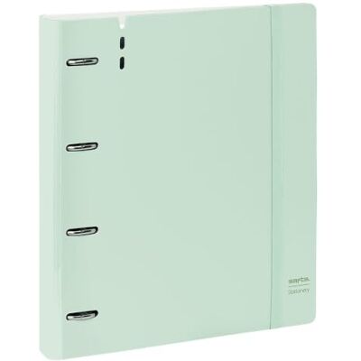 Safta Archivador 4 Anillas 35 mm A4 PP Foam con Recambio 100 Hojas 90g y 5 Separadores, Carpesano Carpeta Anillas A4 Cierre de Goma y Apertura 360°, Verde Claro Safta Archivador 4 Anillas 35 mm A4 PP Foam con Recambio 100 Hojas 90g y 5 Separadores, Carpesano Carpeta Anillas A4 Cierre de Goma y Apertura 360°, Verde Claro