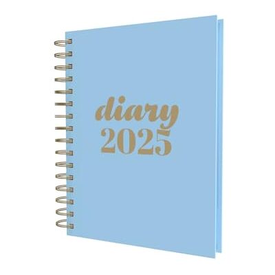 Collins Scandi Agenda 2025, diario A5 día por página con citas, color azul claro (), planificador diario con tapas duras con alambre y papel reciclado Collins Scandi Agenda 2025, diario A5 día por página con citas, color azul claro (), planificador diario con tapas duras con alambre y papel reciclado