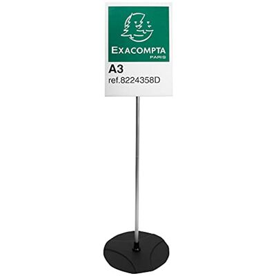 Exacompta Ref. 1 expositor de pie PMMA/ALU A3 retrato Dimensiones 330 x 330 x 1000 mm PMMA (acrílico) para soportes de recepción, información Color Negro/Alu/Cristal Exacompta Ref. 1 expositor de pie PMMA/ALU A3 retrato Dimensiones 330 x 330 x 1000 mm PMMA (acrílico) para soportes de recepción, información Color Negro/Alu/Cristal