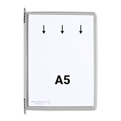 Djois , Fundas giratorias, Tarifold, A5, vertical, gris, 10 unidades, sistema de visualización, práctico, duradero, fabricado en Francia, accesorio de oficina, organización, almacenamiento Djois , Fundas giratorias, Tarifold, A5, vertical, gris, 10 unidades, sistema de visualización, práctico, duradero, fabricado en Francia, accesorio de oficina, organización, almacenamiento