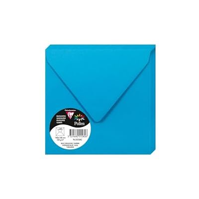 Clairefontaine 50078C Lote de 20 sobres Pollen, 140 x 140 mm, color azul turquesa 14 x 14 x 0.10 Clairefontaine 50078C Lote de 20 sobres Pollen, 140 x 140 mm, color azul turquesa 14 x 14 x 0.10