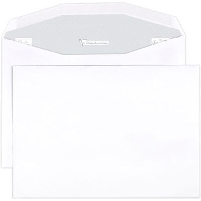Clairefontaine Caja de 500 sobres blancos C5 162 x 229 mm Solapa adhesiva 80 g/m² para plegadora automática Clairefontaine Caja de 500 sobres blancos C5 162 x 229 mm Solapa adhesiva 80 g/m² para plegadora automática