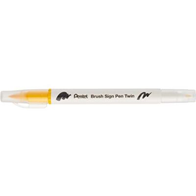 Pentel Rotulador Brush Sign Pen Twin, color amarillo. Pack 10 Pentel Rotulador Brush Sign Pen Twin, color amarillo. Pack 10