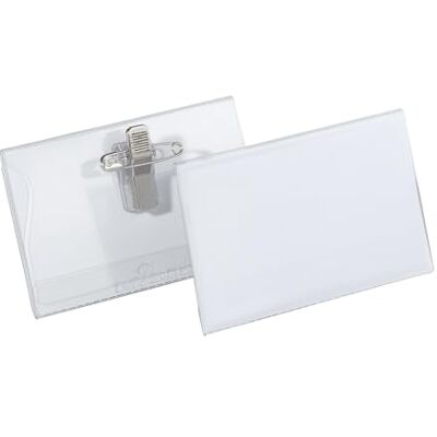 Durable Portanombres Pinza combinada (40 x 75 mm) Paquete de 50 piezas, transparente Durable Portanombres Pinza combinada (40 x 75 mm) Paquete de 50 piezas, transparente