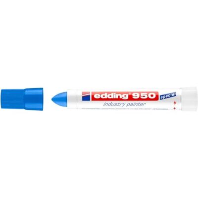 Edding 950 Marcador Industrial, Azul, 10 Bolígrafos, Punta Redonda de 10 mm, Marcador para Escribir Sobre Metal, Piedras, Madera, Superficies Rugosas o Húmedas, Permanente, Impermeable Edding 950 Marcador Industrial, Azul, 10 Bolígrafos, Punta Redonda de 10 mm, Marcador para Escribir Sobre Metal, Piedras, Madera, Superficies Rugosas o Húmedas, Permanente, Impermeable