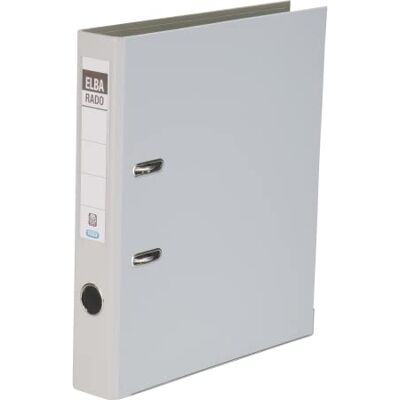 Elba Rado Plast 10494GR Archivador (A4, 5 cm, etiquetas reemplazables, 20 unidades), color gris Elba Rado Plast 10494GR Archivador (A4, 5 cm, etiquetas reemplazables, 20 unidades), color gris