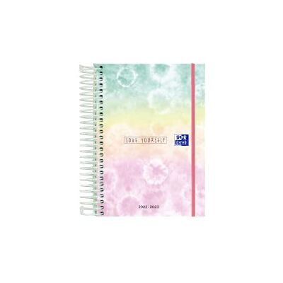 Oxford , Agenda 2022 2023 Dia Por Página, Tapa Extradura, 12x18 cm, Español, Diseño Tie dye "Love Yourself" Modelo antiguo, año 2022 Oxford , Agenda 2022 2023 Dia Por Página, Tapa Extradura, 12x18 cm, Español, Diseño Tie dye "Love Yourself" Modelo antiguo, año 2022