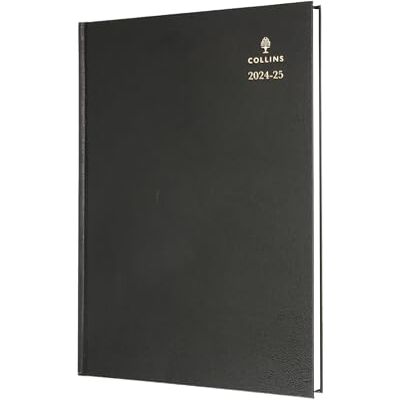 Collins Agenda de escritorio estándar de medio año, tamaño A4, vista semanal, año académico 2024-25 (citas), papel FSC, negro, diario semanal para estudiantes, profesores, 40M.99-2425, julio de 2024 a Collins Agenda de escritorio estándar de medio año, tamaño A4, vista semanal, año académico 2024-25 (citas), papel FSC, negro, diario semanal para estudiantes, profesores, 40M.99-2425, julio de 2024 a