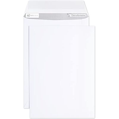 Clairefontaine Caja de 250 bolsas blancas B5 176 x 250 mm Autoadhesivas 90 g/m² Clairefontaine Caja de 250 bolsas blancas B5 176 x 250 mm Autoadhesivas 90 g/m²