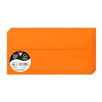 Clairefontaine Paquete de 50 Sobres Autoadhesivos Formato DL 11x22cm 120g/m² Color Capucine Invitación a Eventos y Correspondencia Gama Pollen Papel Premium Clairefontaine Paquete de 50 Sobres Autoadhesivos Formato DL 11x22cm 120g/m² Color Capucine Invitación a Eventos y Correspondencia Gama Pollen Papel Premium