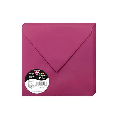 Clairefontaine 50023C Pack de 20 sobres, 16,50 x 16,50 x 0,10 cm, color frambuesa 16,50 x 16,50 x 0,10 Clairefontaine 50023C Pack de 20 sobres, 16,50 x 16,50 x 0,10 cm, color frambuesa 16,50 x 16,50 x 0,10