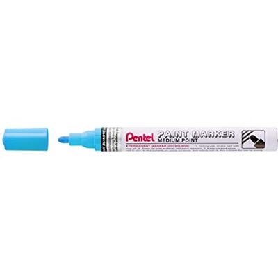 Pentel Paint Marker, marcador permanente punta media 4,5 mm, azul claro, 6 unidades Pentel Paint Marker, marcador permanente punta media 4,5 mm, azul claro, 6 unidades