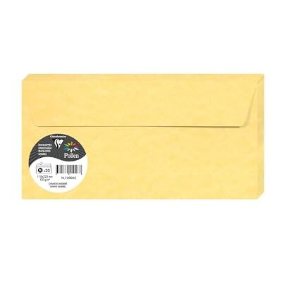 Clairefontaine Paquete de 20 Sobres Autoadhesivos Formato DL 11x22cm 120g/m² Color Marmoleado Gamuza Invitaciones a Eventos y Correspondencia Gama Pollen Papel Premium Clairefontaine Paquete de 20 Sobres Autoadhesivos Formato DL 11x22cm 120g/m² Color Marmoleado Gamuza Invitaciones a Eventos y Correspondencia Gama Pollen Papel Premium