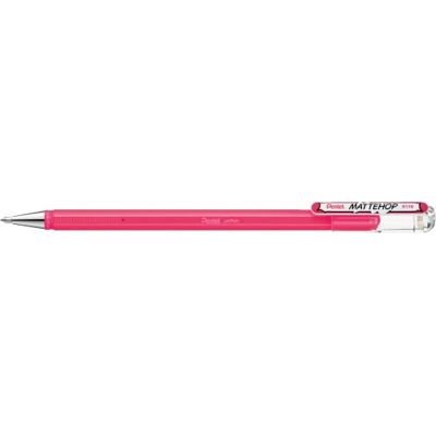Pentel X Mattehop Bolígrafo de tinta de gel con tinta de alta opacidad en acabado mate, modelo con tapa, 1 unidad = 12 unidades, color rosa Pentel X Mattehop Bolígrafo de tinta de gel con tinta de alta opacidad en acabado mate, modelo con tapa, 1 unidad = 12 unidades, color rosa