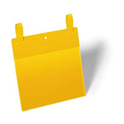 Durable Bolsa de malla con solapas A5 transversal, paquete de 50, amarillo Durable Bolsa de malla con solapas A5 transversal, paquete de 50, amarillo