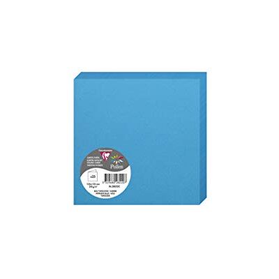 Clairefontaine Un paquet de 25 cartes pliées Pollen 13,5x13,5 cm 210 g, Bleu turquoise Clairefontaine Un paquet de 25 cartes pliées Pollen 13,5x13,5 cm 210 g, Bleu turquoise