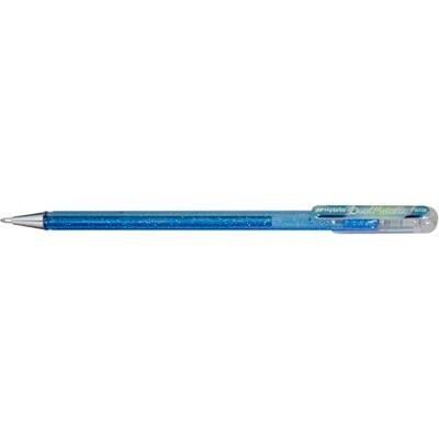 Pentel X Hybrid Dual Metallic Gel Rollerball Pen Bolígrafo de tinta de gel con purpurina, color azul, azul metálico y plateado, trazo de 0,5 mm, paquete de 12 unidades Pentel X Hybrid Dual Metallic Gel Rollerball Pen Bolígrafo de tinta de gel con purpurina, color azul, azul metálico y plateado, trazo de 0,5 mm, paquete de 12 unidades