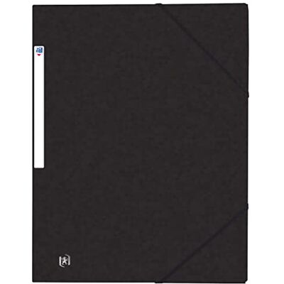 Oxford Lote de 50 camisas de 3 solapas Top File + A4 con funda elástica para tarjeta, color negro Oxford Lote de 50 camisas de 3 solapas Top File + A4 con funda elástica para tarjeta, color negro