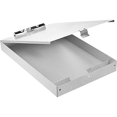 Amazon Basics Portapapeles de almacenamiento de aluminio, 35.6 x 22.8 cm, 2 niveles, clip estándar, Plateado Amazon Basics Portapapeles de almacenamiento de aluminio, 35.6 x 22.8 cm, 2 niveles, clip estándar, Plateado