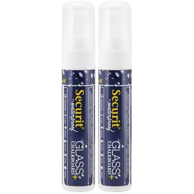 SECURIT Set de 2 Rotuladores de Tiza Líquida Impermeables Para Superficies No Porosas (Pizarra, Vidrio, Metal, Espejo, etc.) Punta Grande 7-15 mm Blanco SECURIT Set de 2 Rotuladores de Tiza Líquida Impermeables Para Superficies No Porosas (Pizarra, Vidrio, Metal, Espejo, etc.) Punta Grande 7-15 mm Blanco