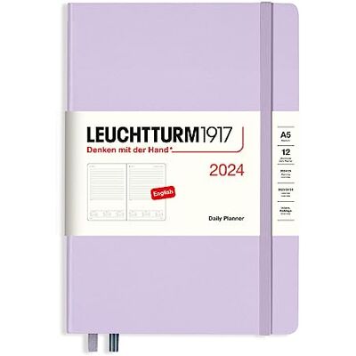 LEUCHTTURM1917 Agenda diaria mediana (A5) 2024, morado, inglés, 12 meses LEUCHTTURM1917 Agenda diaria mediana (A5) 2024, morado, inglés, 12 meses