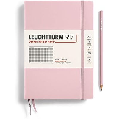 LEUCHTTURM1917 Libreta Medium (A5) 145 x 210 mm, Tapa Dura, 251 páginas numeradas, Powder, Cuadriculada LEUCHTTURM1917 Libreta Medium (A5) 145 x 210 mm, Tapa Dura, 251 páginas numeradas, Powder, Cuadriculada