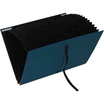 Exacompta Ref. – 1 Clasificador de cintas de 18 compartimentos Office By Me – Interior de tarjeta reciclada negra – para A4 – Cierre de cinta de metal dorado para reforzar la cubierta – azul Exacompta Ref. – 1 Clasificador de cintas de 18 compartimentos Office By Me – Interior de tarjeta reciclada negra – para A4 – Cierre de cinta de metal dorado para reforzar la cubierta – azul
