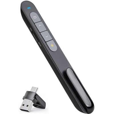 Kinizuxi 2-in-1 USB Type C Pasador Diapositivas Mando Ordenador Powerpoint, 2,4GHz Presentador Inalambrico Mando Presentaciones USB Distancia Puntero Powerpoint Remote Presenter para Computadora Windows Kinizuxi 2-in-1 USB Type C Pasador Diapositivas Mando Ordenador Powerpoint, 2,4GHz Presentador Inalambrico Mando Presentaciones USB Distancia Puntero Powerpoint Remote Presenter para Computadora Windows