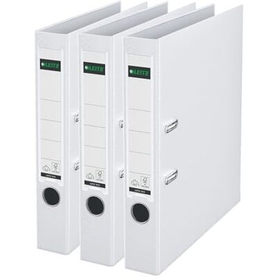 Leitz 310345001 Juego de 3 archivadores (A4), color blanco Leitz 310345001 Juego de 3 archivadores (A4), color blanco