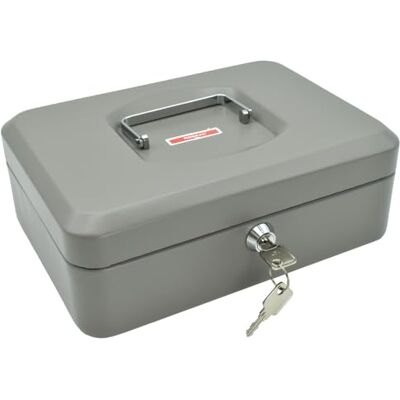 Reskal Caja de monedas de metal 9 x 25 x 18 cm gris Reskal Caja de monedas de metal 9 x 25 x 18 cm gris
