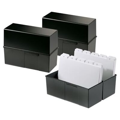 HAN 3x Caja archivadora negra DIN A5 500 tarjetas 228x102x171 mm plástico Fabricado en Alemania, DIN A5, 228x102x171 mm, aprendizaje de vocabulario, caja de fichas, fichas, caja de vocabulario HAN 3x Caja archivadora negra DIN A5 500 tarjetas 228x102x171 mm plástico Fabricado en Alemania, DIN A5, 228x102x171 mm, aprendizaje de vocabulario, caja de fichas, fichas, caja de vocabulario