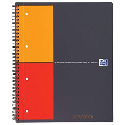Oxford – Lote de 20 cuadernos International Activebook A4 + cuadrados pequeños 5 mm 160 páginas, encuadernación completa, cubierta de polipropileno, color gris Oxford – Lote de 20 cuadernos International Activebook A4 + cuadrados pequeños 5 mm 160 páginas, encuadernación completa, cubierta de polipropileno, color gris