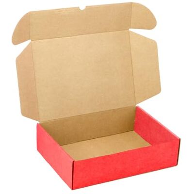 ONLY BOXES Pack 10 Cajas Cartón Kraft Automontables con Tapa Color Rojo – Resistentes para Envíos, Ecommerce y Mensajería con medidas 44x33x10 cm ONLY BOXES Pack 10 Cajas Cartón Kraft Automontables con Tapa Color Rojo – Resistentes para Envíos, Ecommerce y Mensajería con medidas 44x33x10 cm