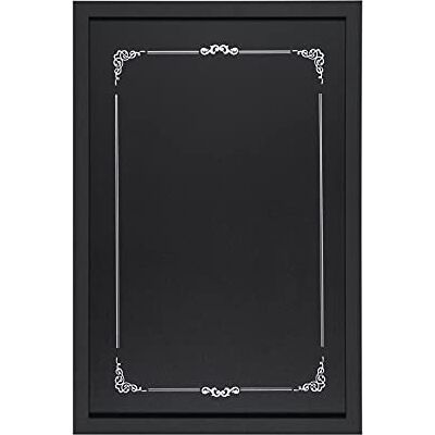 Bi-Office Pizarra Negra de Tiza Decorativa, 60 x 40 cm, Marco Negro Bi-Office Pizarra Negra de Tiza Decorativa, 60 x 40 cm, Marco Negro