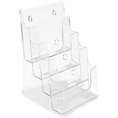 TUKA-i-AKUT [4x Soporte para Folletos, 4 Compartimentos DIN A5, Pared o Mesa Expositor Metacrilato, Portafolletos para Folletos Menús Publicitarios Catálogos Revistas y Panfletos, TKD8632-A5-4F-4x TUKA-i-AKUT [4x Soporte para Folletos, 4 Compartimentos DIN A5, Pared o Mesa Expositor Metacrilato, Portafolletos para Folletos Menús Publicitarios Catálogos Revistas y Panfletos, TKD8632-A5-4F-4x