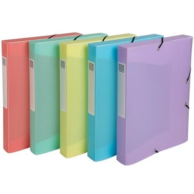 Exacompta 8 cajas de archivo Chromaline Pastel A4 PP lomo 4 cm Exacompta 8 cajas de archivo Chromaline Pastel A4 PP lomo 4 cm