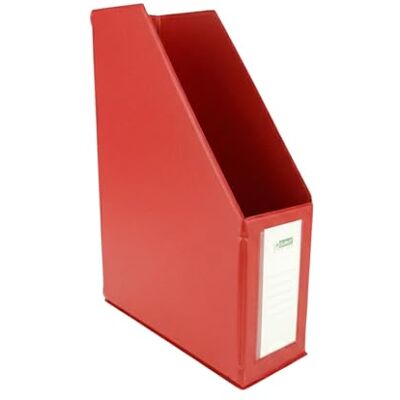 D.RECT Revistero A4 90 mm Plegable de PVC para Documentos Catalogos Carpetas con Portaetiqueta y Orificio de Agarre, Rojo D.RECT Revistero A4 90 mm Plegable de PVC para Documentos Catalogos Carpetas con Portaetiqueta y Orificio de Agarre, Rojo