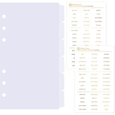 DY.2ten Divisores transparentes para carpeta de 6 anillos, separadores de plástico resistente de 6 pestañas, divisor de índice A6, separadores de carpeta de 6 agujeros, separadores de pestañas DY.2ten Divisores transparentes para carpeta de 6 anillos, separadores de plástico resistente de 6 pestañas, divisor de índice A6, separadores de carpeta de 6 agujeros, separadores de pestañas