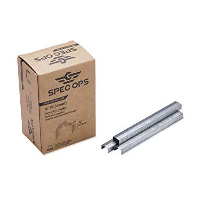 Spec Ops Tools Grapas de 1/4 pulgadas para grapadora de alicates M68E, paquete de 5.000, 3% donado a veteranos Spec Ops Tools Grapas de 1/4 pulgadas para grapadora de alicates M68E, paquete de 5.000, 3% donado a veteranos