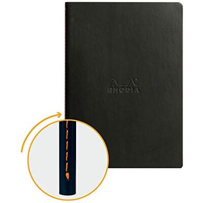 Rhodia Clairefontaine rama – Libreta grapada, textil, 64 páginas Dot de lunares marfil A5, 14,8 x 21 cm, 90 g Negro Rhodia Clairefontaine rama – Libreta grapada, textil, 64 páginas Dot de lunares marfil A5, 14,8 x 21 cm, 90 g Negro