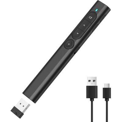 elzle Presentador Inalámbrico para PowerPoint, Control Remoto con de Hipervínculo y Regulador de Volumen, Compatible con Mac, PC y Portátiles, para Reuniones y Conferencias Negro elzle Presentador Inalámbrico para PowerPoint, Control Remoto con de Hipervínculo y Regulador de Volumen, Compatible con Mac, PC y Portátiles, para Reuniones y Conferencias Negro