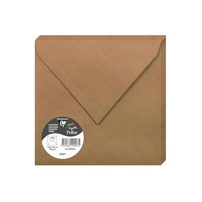 Clairefontaine 29003 C – paquete de 20 sobres Pollen 16,5 x 16,5 cm 135 G Kraft marrón Clairefontaine 29003 C – paquete de 20 sobres Pollen 16,5 x 16,5 cm 135 G Kraft marrón