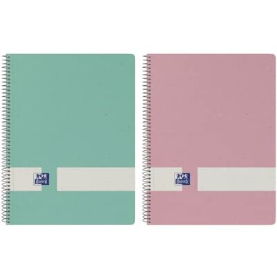 Oxford Nature, Cuadernos A5+ Cuadrícula 5x5, Tapa Dura Cartón Reciclado, 80 Hojas Microperforadas, Pack 2 Libretas, Colores Pastel, Oxford Nature, Cuadernos A5+ Cuadrícula 5x5, Tapa Dura Cartón Reciclado, 80 Hojas Microperforadas, Pack 2 Libretas, Colores Pastel,