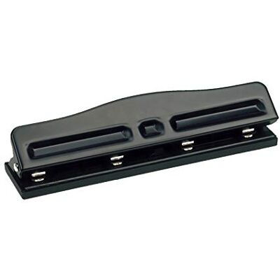 Alevar Perforadora de 4 agujeros ajustable, color negro, (diámetro del orificio: 7 mm) Alevar Perforadora de 4 agujeros ajustable, color negro, (diámetro del orificio: 7 mm)
