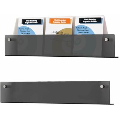 TUKA-i-AKUT 2X 80cm Portafolletos de Pared, Acrílico Extrafuerte, Revistero Estantes de Pared, Soporte de Pared para Revistas Periódicos Folletos Documentos Libros, Negro, TKD8256-80cm-2x TUKA-i-AKUT 2X 80cm Portafolletos de Pared, Acrílico Extrafuerte, Revistero Estantes de Pared, Soporte de Pared para Revistas Periódicos Folletos Documentos Libros, Negro, TKD8256-80cm-2x