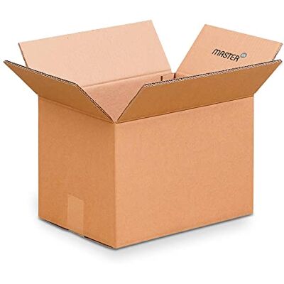 Master'in Caja de cartón doble surco Marrón 430 x 300 x 300 mm Paquete de 15 cajas Master'in Caja de cartón doble surco Marrón 430 x 300 x 300 mm Paquete de 15 cajas