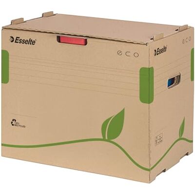 Esselte Eco 623920 Caja de almacenamiento para 5 carpetas A4, caja de almacenamiento con tapa, caja de transporte con asas, cartón ondulado 100% reciclado, 100% reciclable, 10 unidades, color marrón Esselte Eco 623920 Caja de almacenamiento para 5 carpetas A4, caja de almacenamiento con tapa, caja de transporte con asas, cartón ondulado 100% reciclado, 100% reciclable, 10 unidades, color marrón