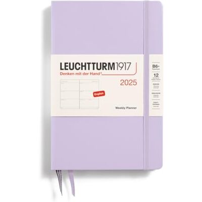 LEUCHTTURM1917 Agenda semanal 2025, Paperback B6+, tapa dura, planificador de 12 meses, a rayas, color morado LEUCHTTURM1917 Agenda semanal 2025, Paperback B6+, tapa dura, planificador de 12 meses, a rayas, color morado
