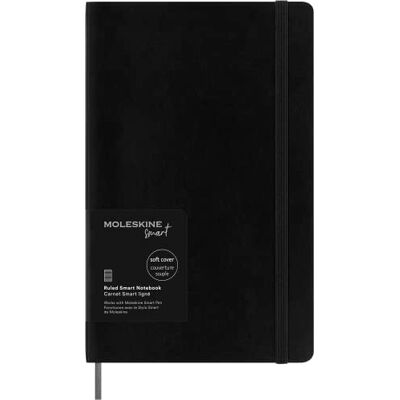 Moleskine Smart Notebook, Sistema de Escritura Inteligente, Cuaderno Digital de Tapa Blanda, Páginas a Rayas y Cierre Elástico, Tamaño Grande 13 x 21, Color Negro Moleskine Smart Notebook, Sistema de Escritura Inteligente, Cuaderno Digital de Tapa Blanda, Páginas a Rayas y Cierre Elástico, Tamaño Grande 13 x 21, Color Negro