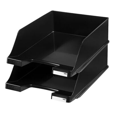 HAN Klassik – Bandeja para cartas, extra alto, moderno, elegante, transparente y acabado brillante, color negro HAN Klassik – Bandeja para cartas, extra alto, moderno, elegante, transparente y acabado brillante, color negro